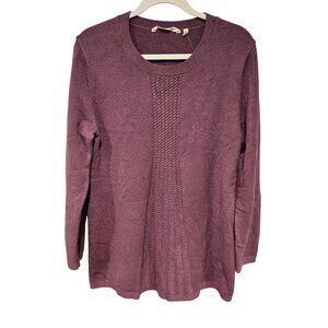 Soft Surroundings Woman Size L Long Sydney Tunic With Cable Front Soft Warm Boho